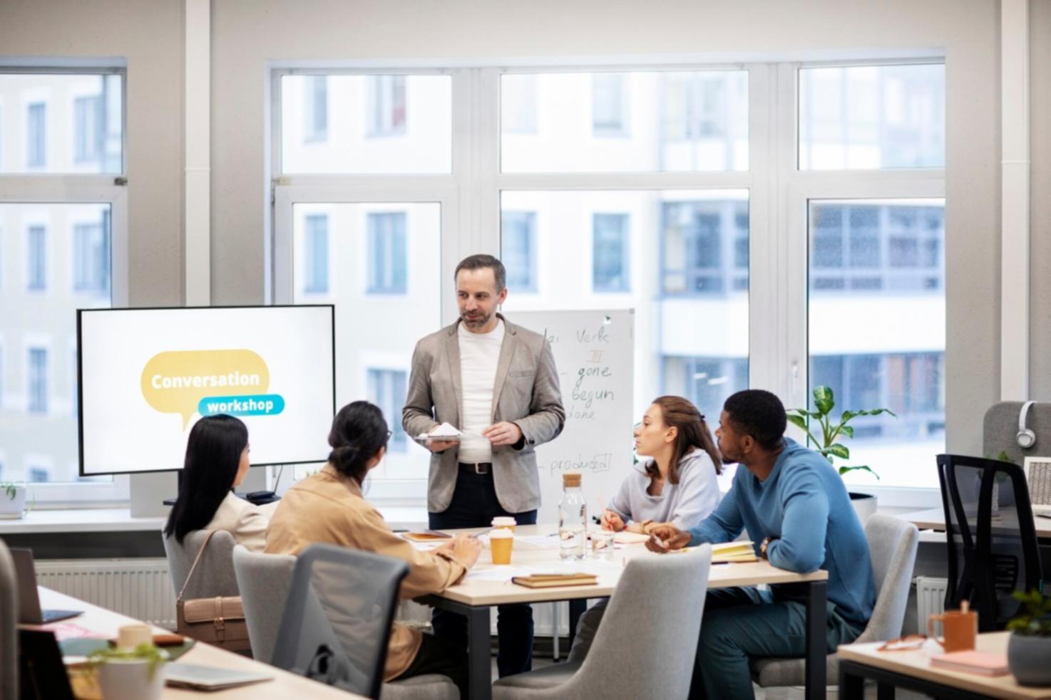 Financial professional conducting statement review